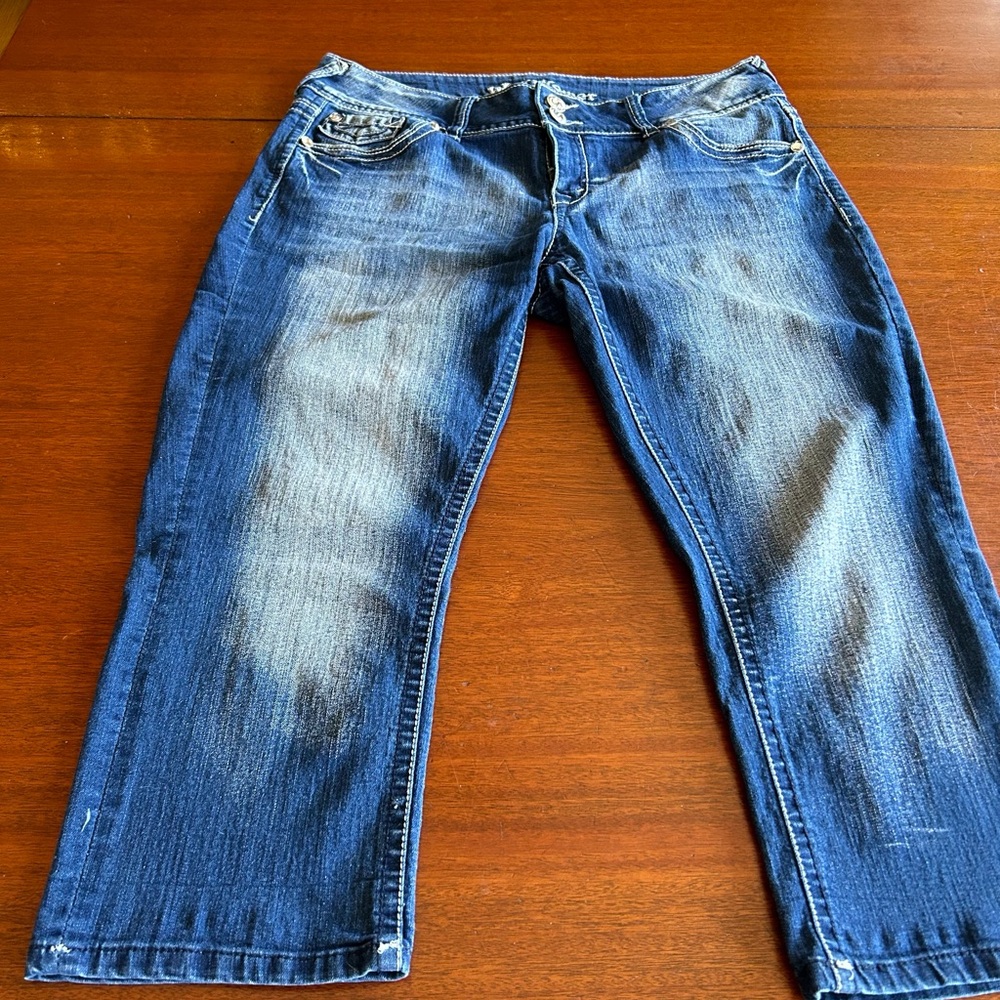 Wallflower Cropped Jeans w/Bling Size 13
